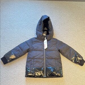 J.Crew Crewcuts black winter jacket NWT.  Girls. Fully reversible. Size S.